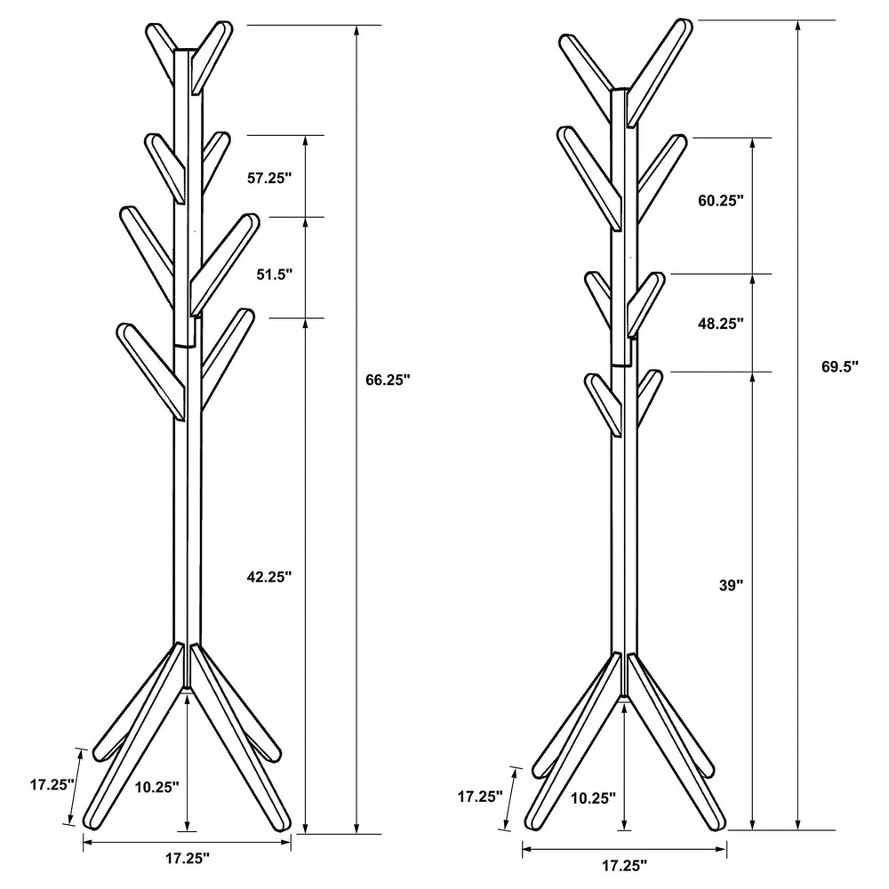 Margaret Solid Wood Coat Rack Clothing Hanger Cappuccino