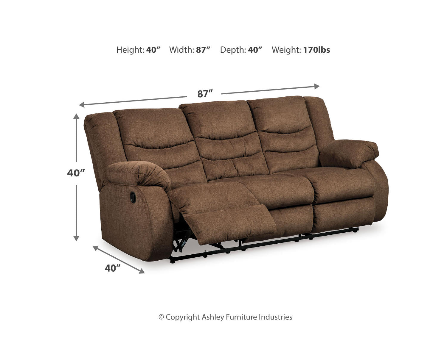Tulen Reclining Sofa with Recliner