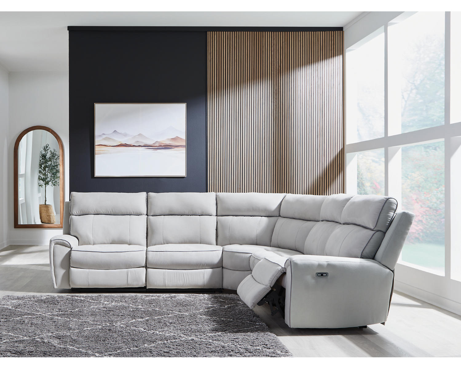 Social Pointe 5-Piece Power Reclining Sectional