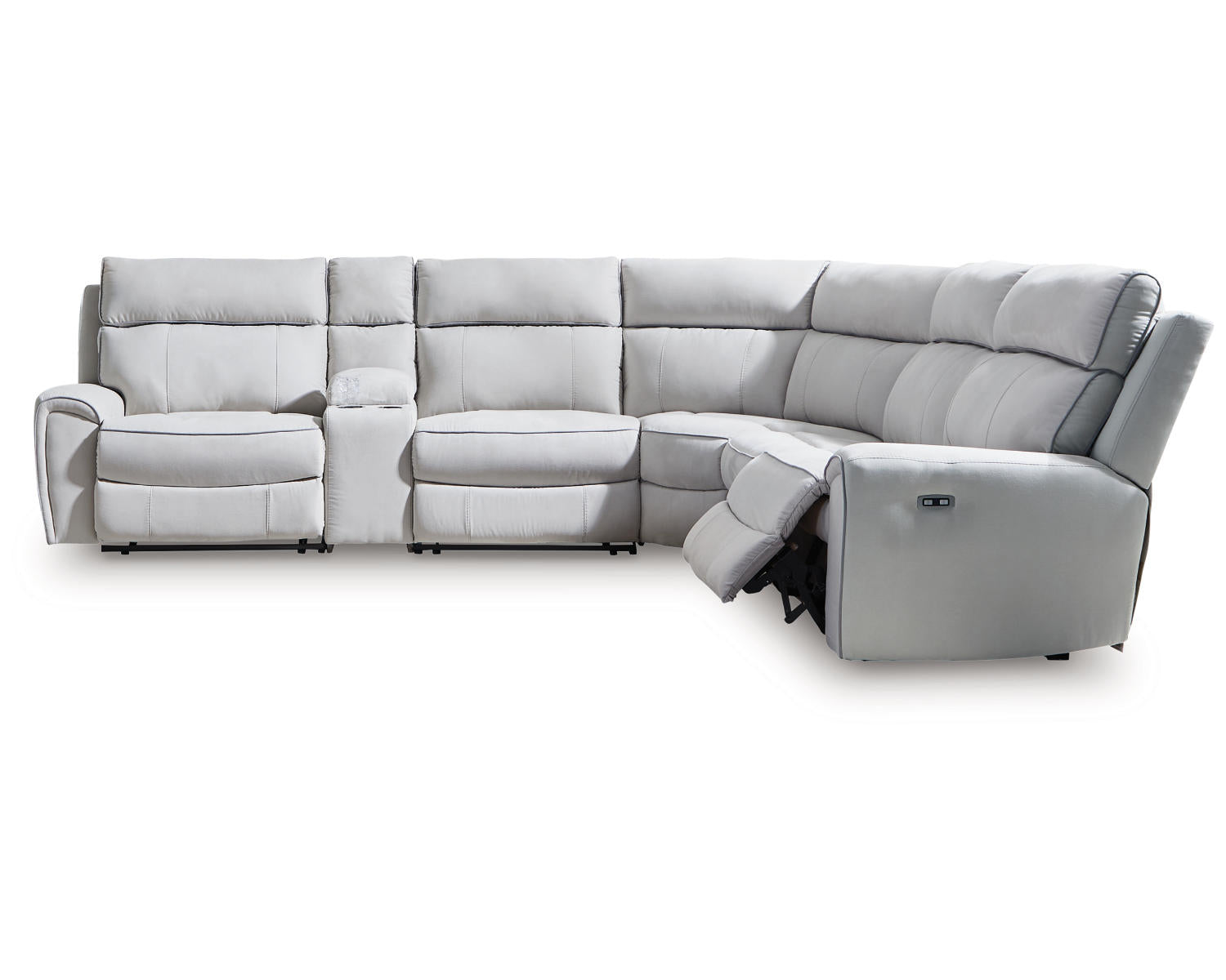 Social Pointe 6-Piece Reclining Sectional with Storage Console