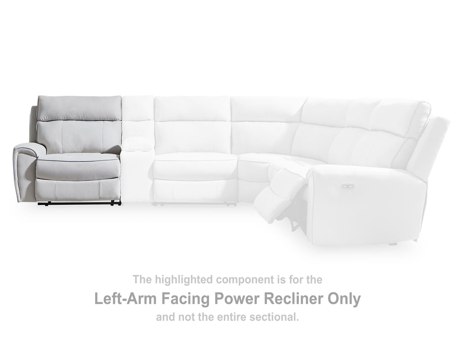Social Pointe Left-Arm Facing Power Recliner