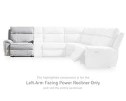 Social Pointe Left-Arm Facing Power Recliner