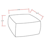Landry Square Upholstered Floor Pouf Cream and Black