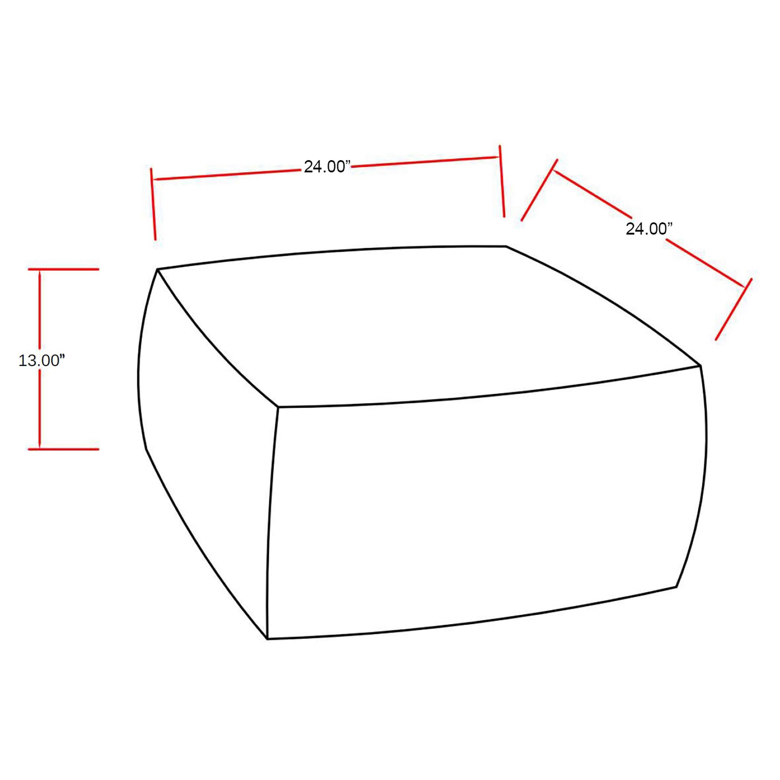 Landry Square Upholstered Floor Pouf Cream and Black