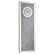 Minette Mirrored Wall Clock Acrylic Crystal Inlay Silver