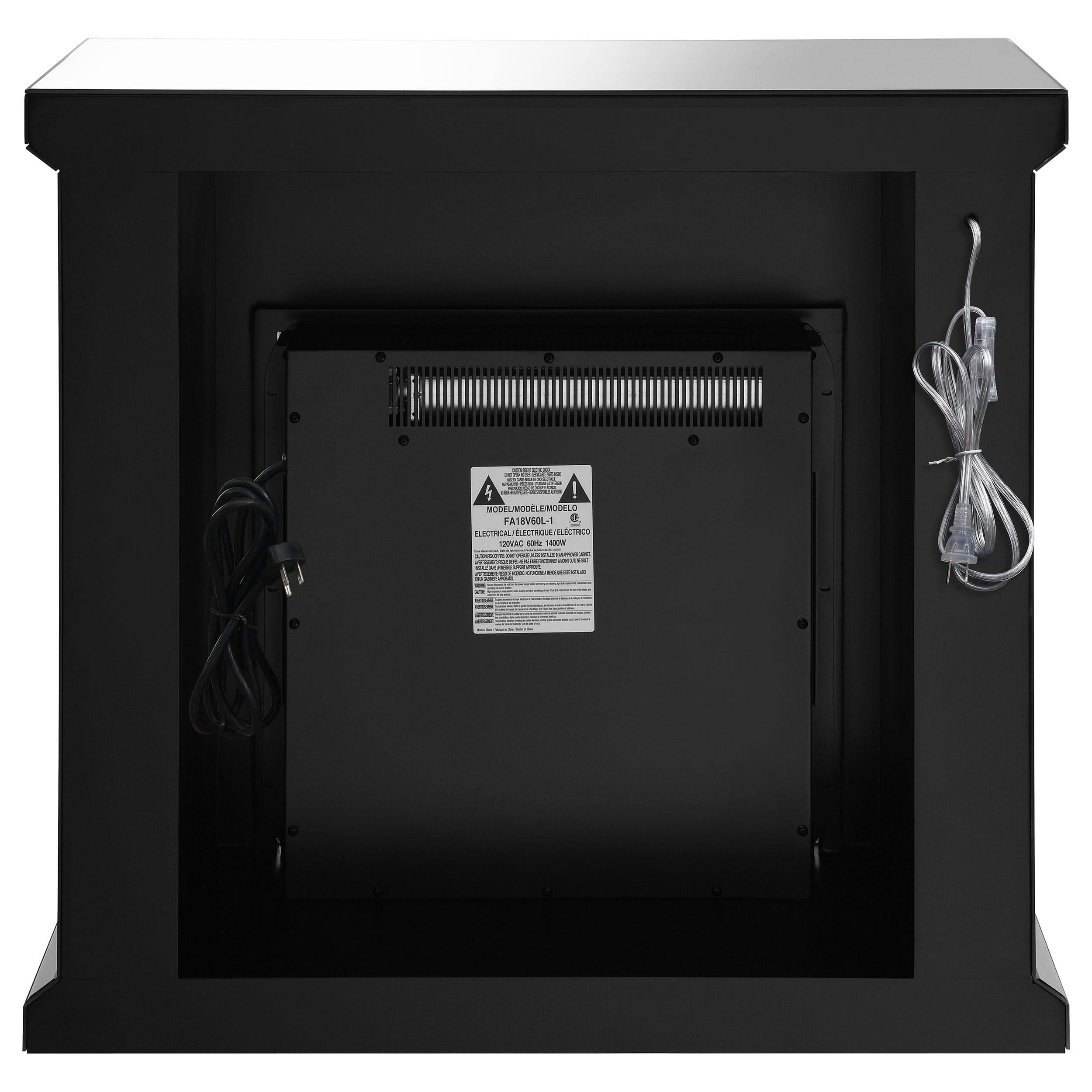 Lorelai Mirrored Freestanding Electric Fireplace Silver