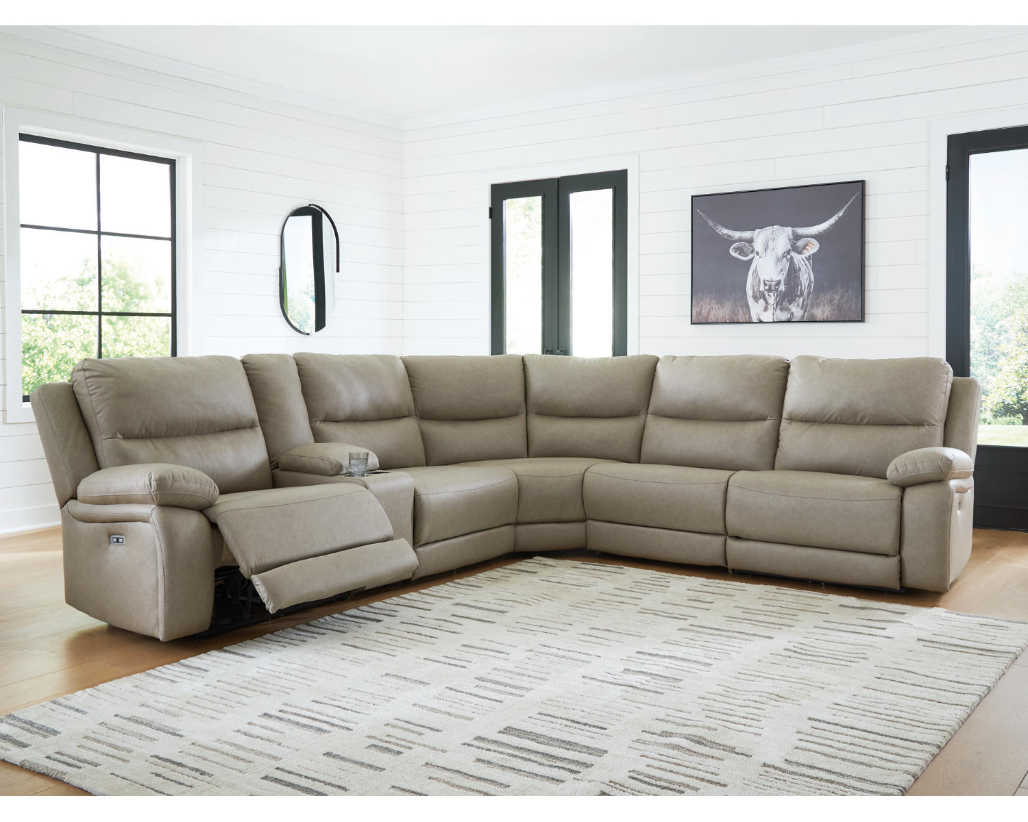 Narwhal Place 6-Piece Reclining Sectional with Storage Console