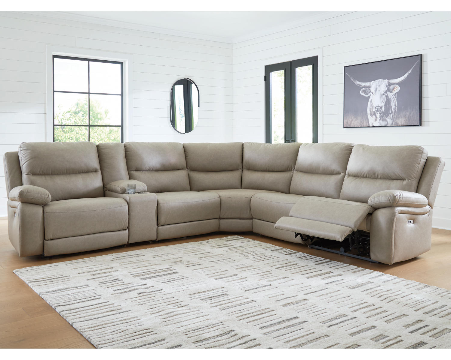 Narwhal Place 6-Piece Reclining Sectional with Storage Console