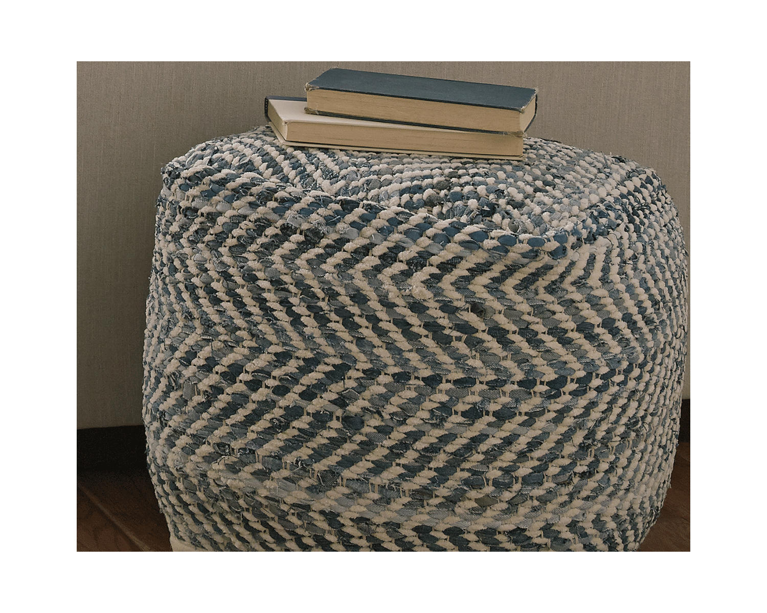 Chevron Pouf