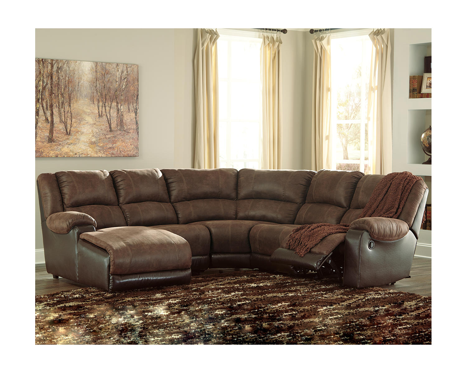 Nantahala 5-Piece Reclining Sectional with Chaise