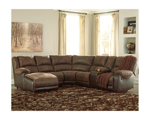 Seccional reclinable Nantahala de 6 piezas con chaise longue