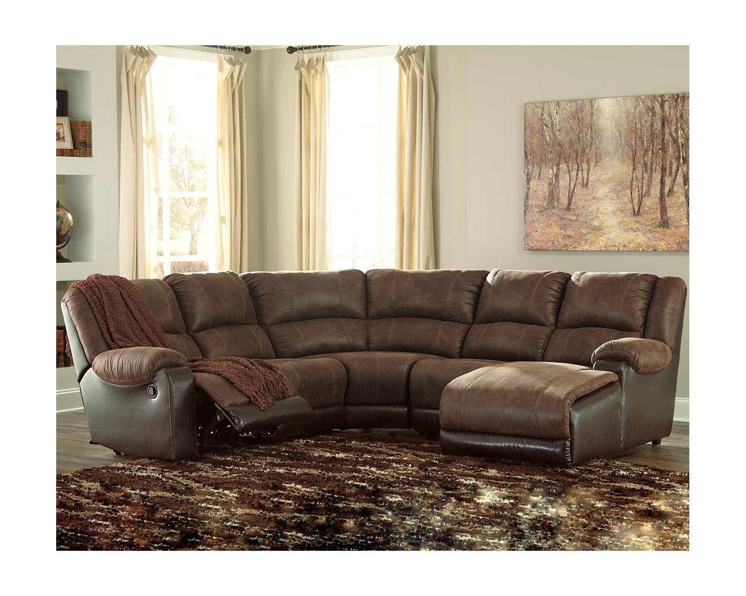 Nantahala 5-Piece Reclining Sectional with Chaise