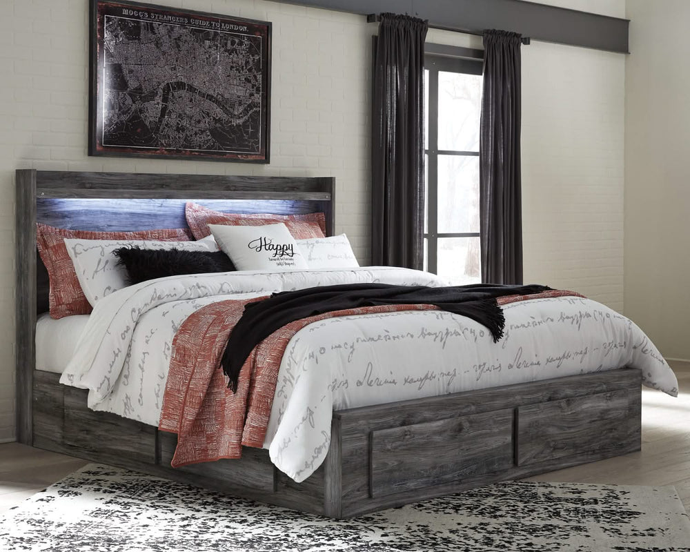 Cama Baystorm King con paneles y 4 cajones de almacenamiento