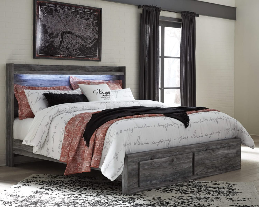 Cama Baystorm King con paneles y 2 cajones de almacenamiento