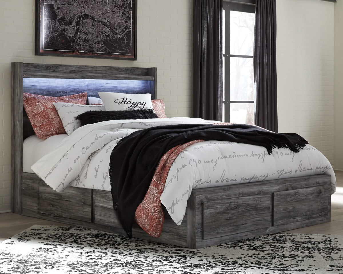 Cama Queen con paneles Baystorm y 6 cajones de almacenamiento