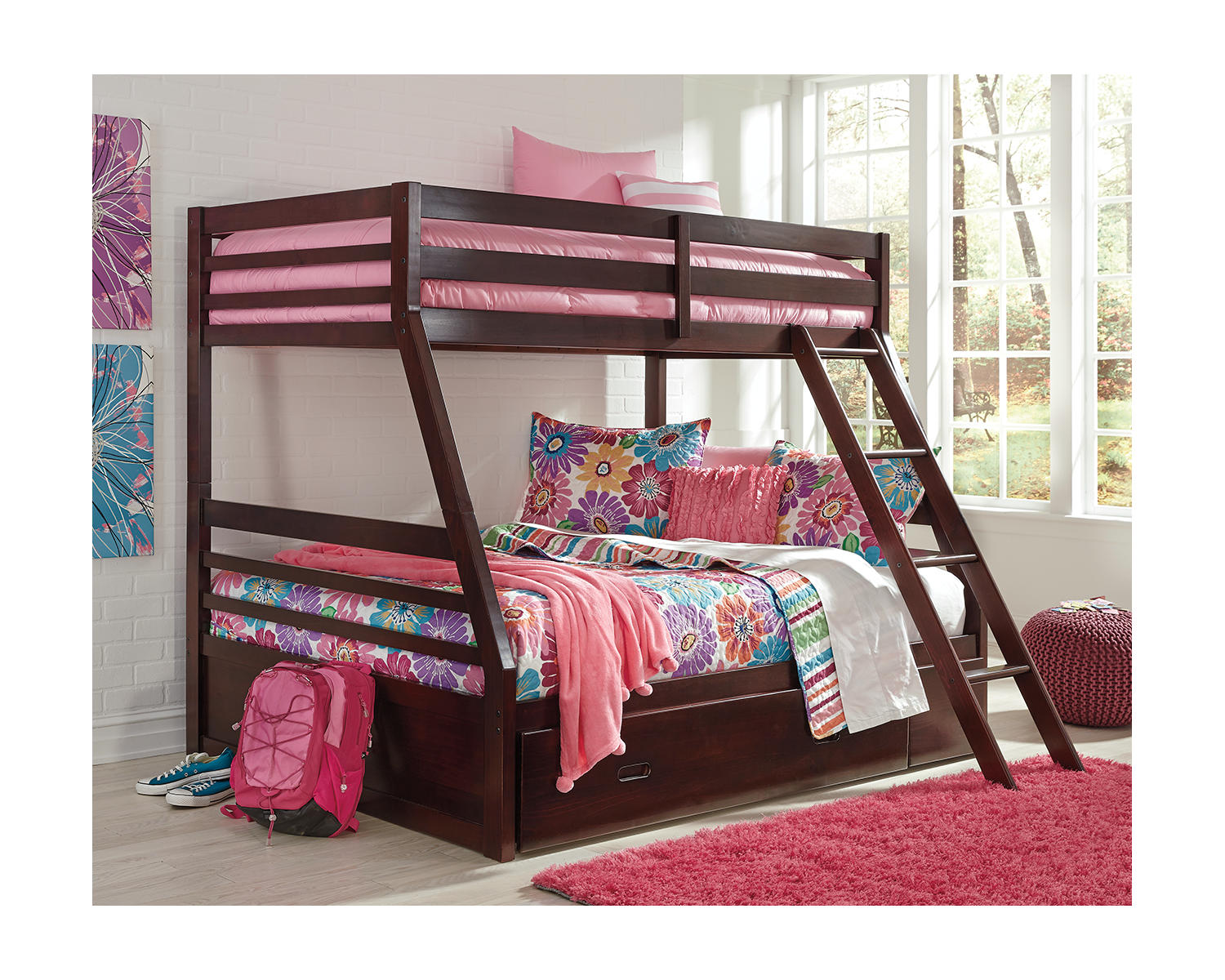 Halanton Twin over Full Bunk Bed with 1 Large Storage Drawer