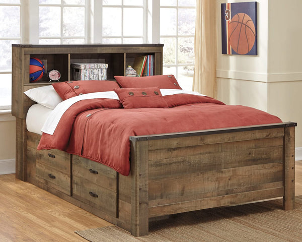 Cama Trinell de tamaño completo con dos cajones de almacenamiento