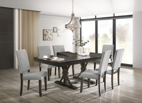 Juego de comedor ASBURY de 7 piezas de madera auténtica