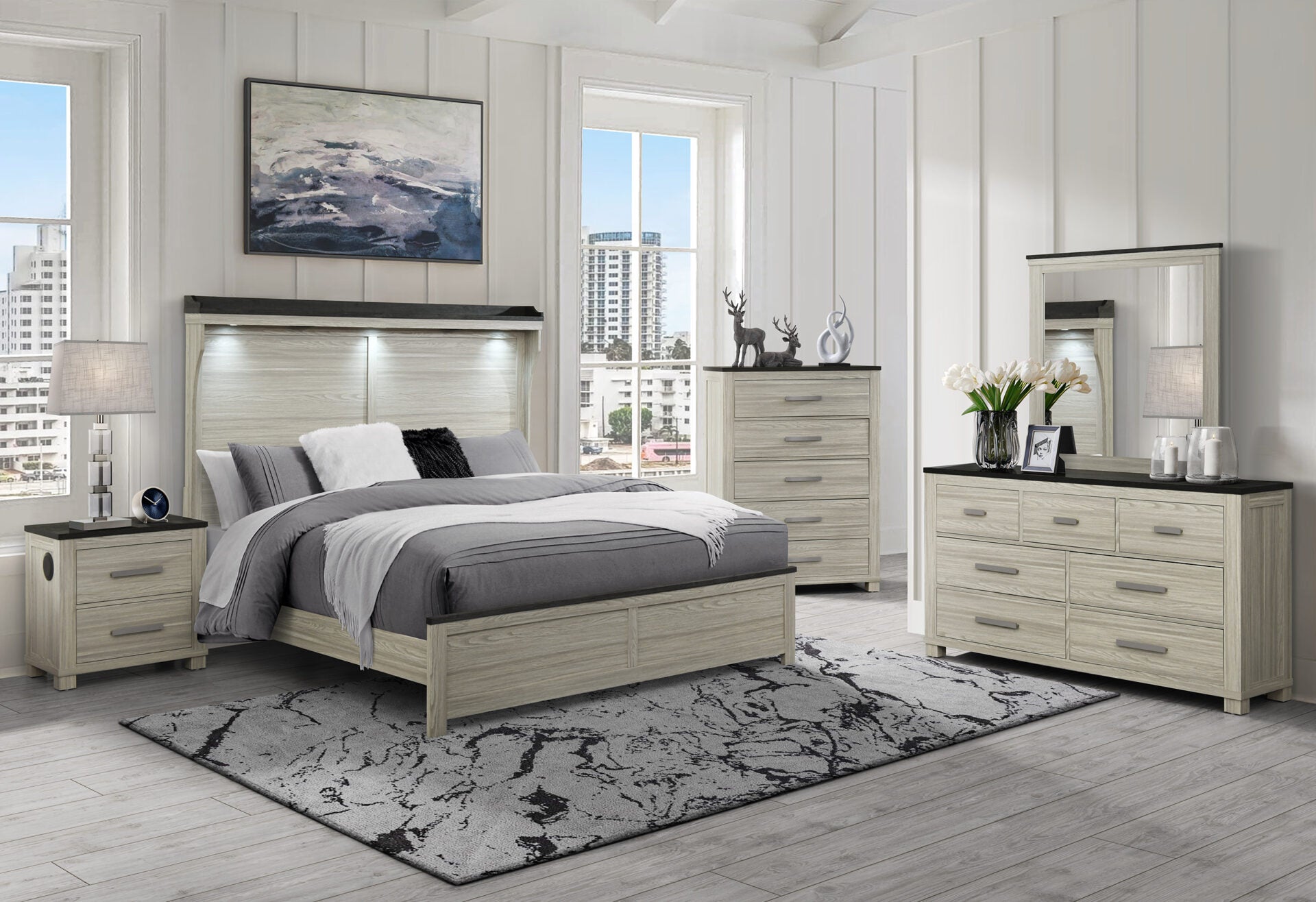 ASHLEY BROWN BED SET