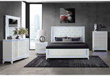ALINA WHITE QUEEN BED  LED 5pc SET