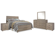 Culverbach Queen Bed with Mirrored Dresser and 2 Nightstand