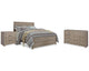 Cama Queen con paneles, cómoda y mesita de noche Culverbach