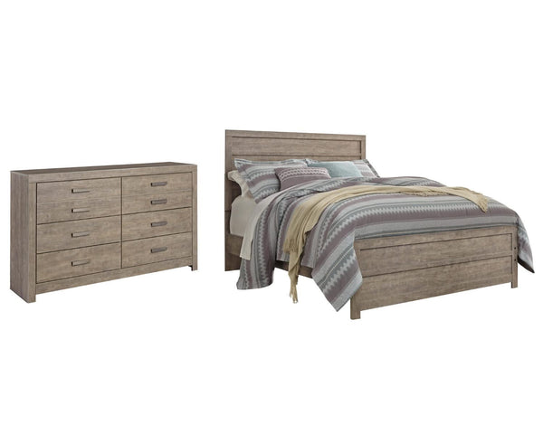 Cama Queen con paneles y cómoda Culverbach