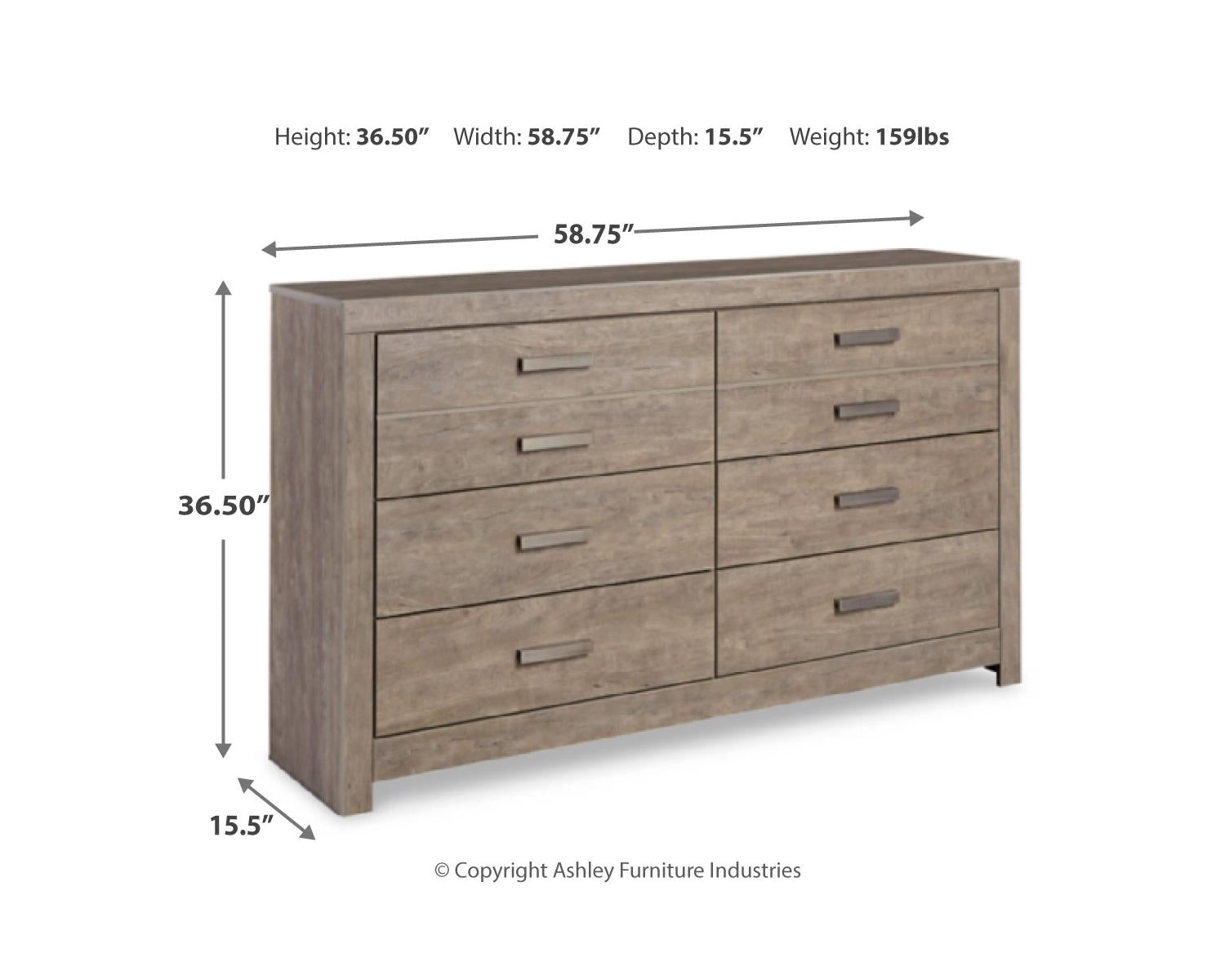Culverbach Full Panel Bed, Dresser and Chest