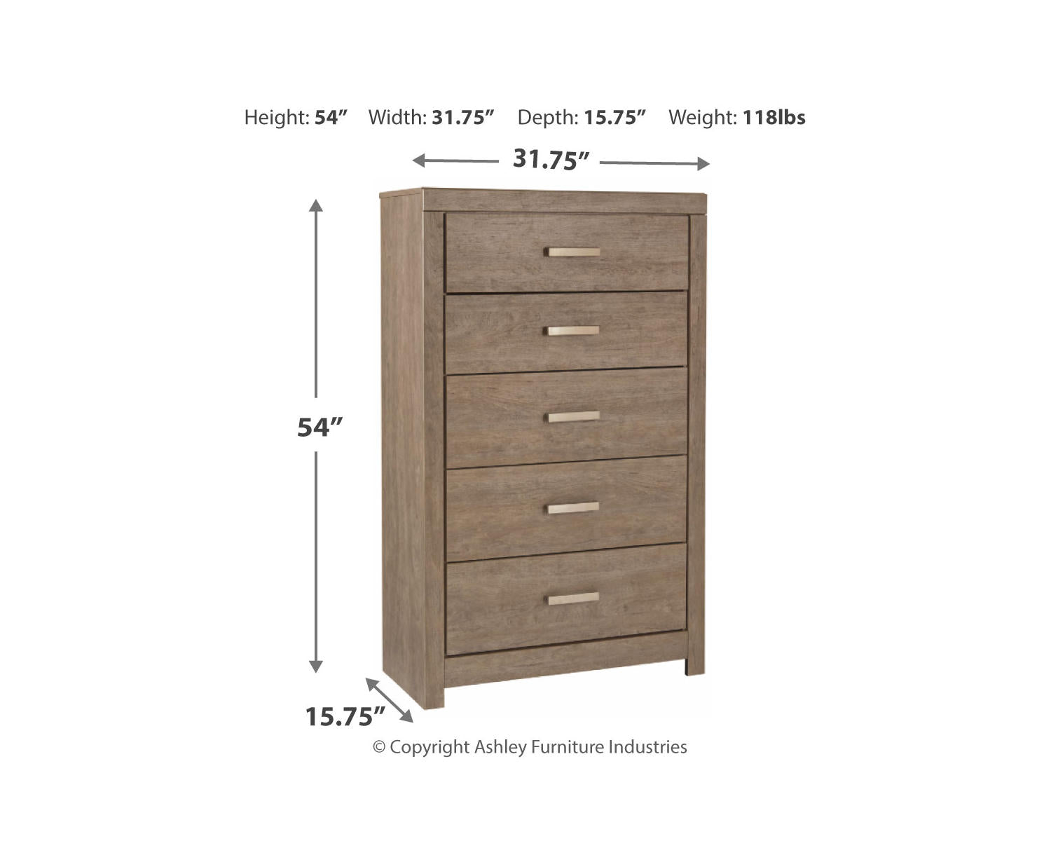 Culverbach Full Panel Bed with Chest of Drawers and Nightstand