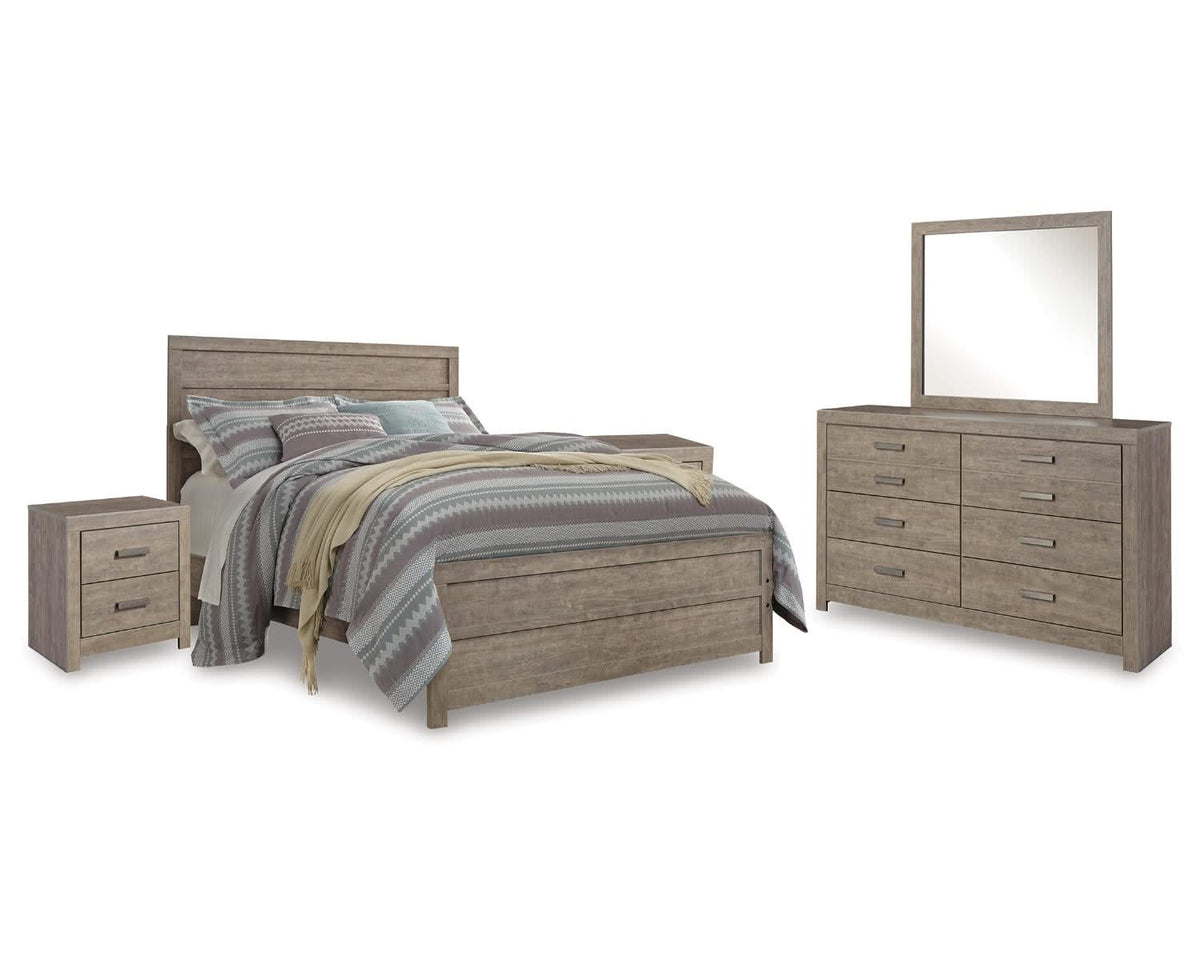 Culverbach Queen Bed with Mirrored Dresser and 2 Nightstand