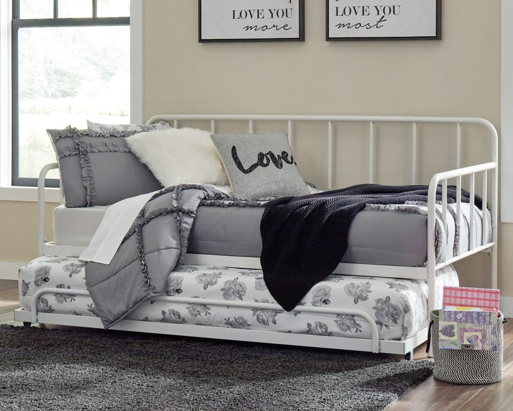 Cama de día de metal doble Trentlore con nido