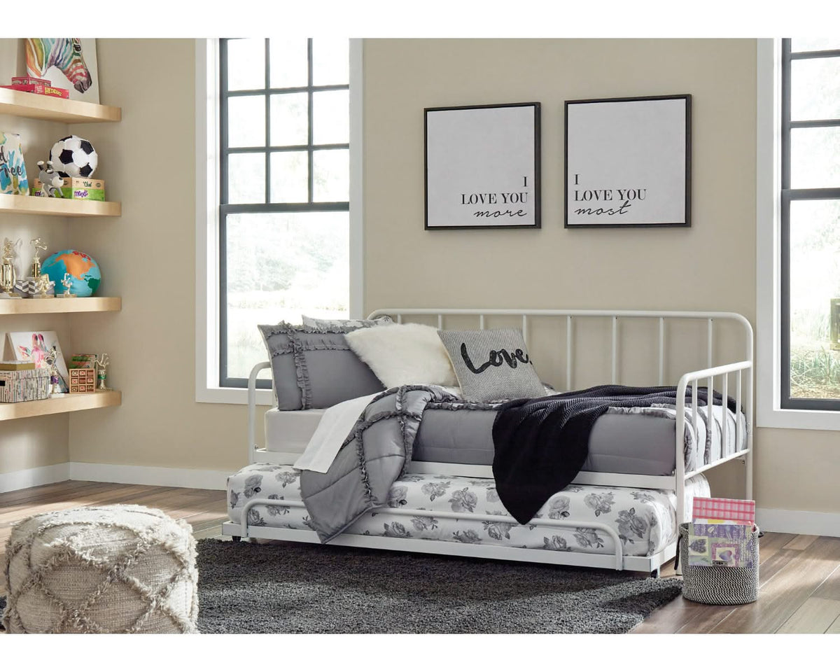 Cama de día de metal doble Trentlore con nido