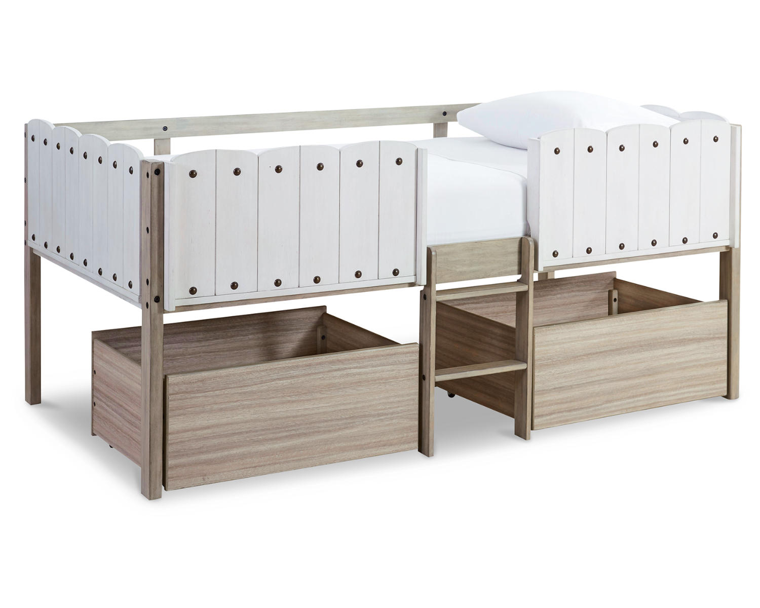 Wrenalyn Twin Loft Bed with Under Bed Bin Storage