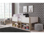 Wrenalyn Twin Loft Bed with Under Bed Bookcase Storage