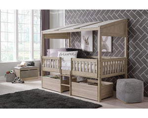 Wrenalyn Twin Loft Bed with Under Bed Bin Storage