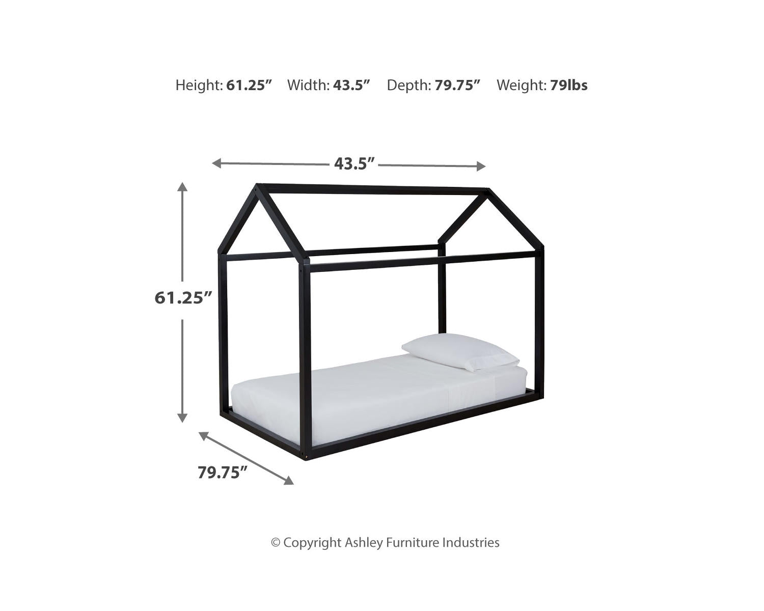 Flannibrook Twin House Bed Frame