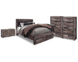Derekson Queen Storage Bed, 2 Chests and 2 Nightstands