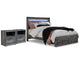 Cama Queen con almacenamiento y dos mesitas de noche Baystorm