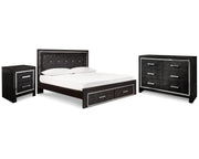 Kaydell King Storage Bed, Dresser and Nightstand