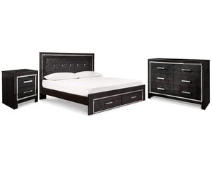 Kaydell King Storage Bed, Dresser and Nightstand