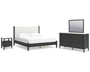 Cadmori King Panel Bed, Dresser, Mirror and Nightstand