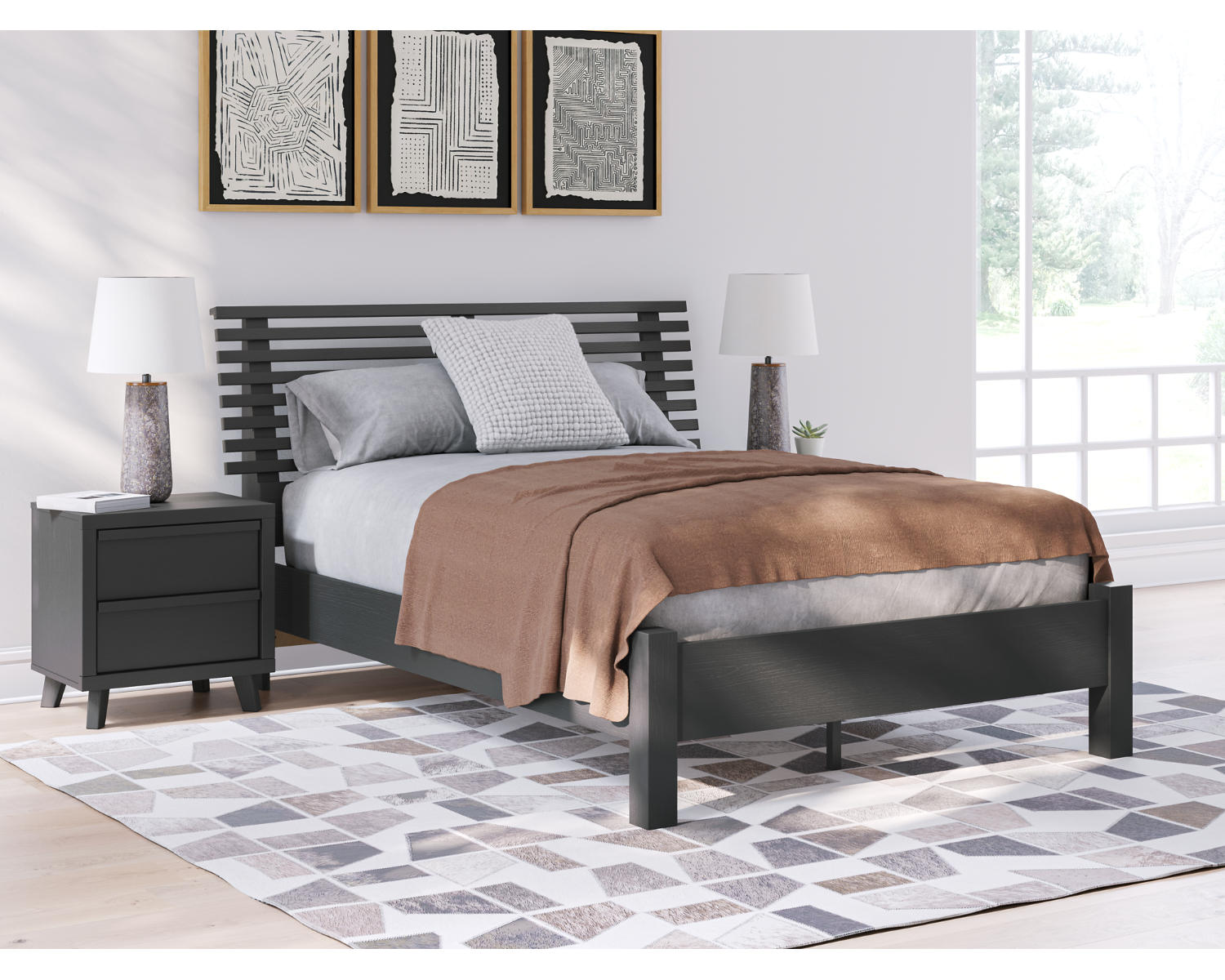 Danziar Full Slat Panel Bed