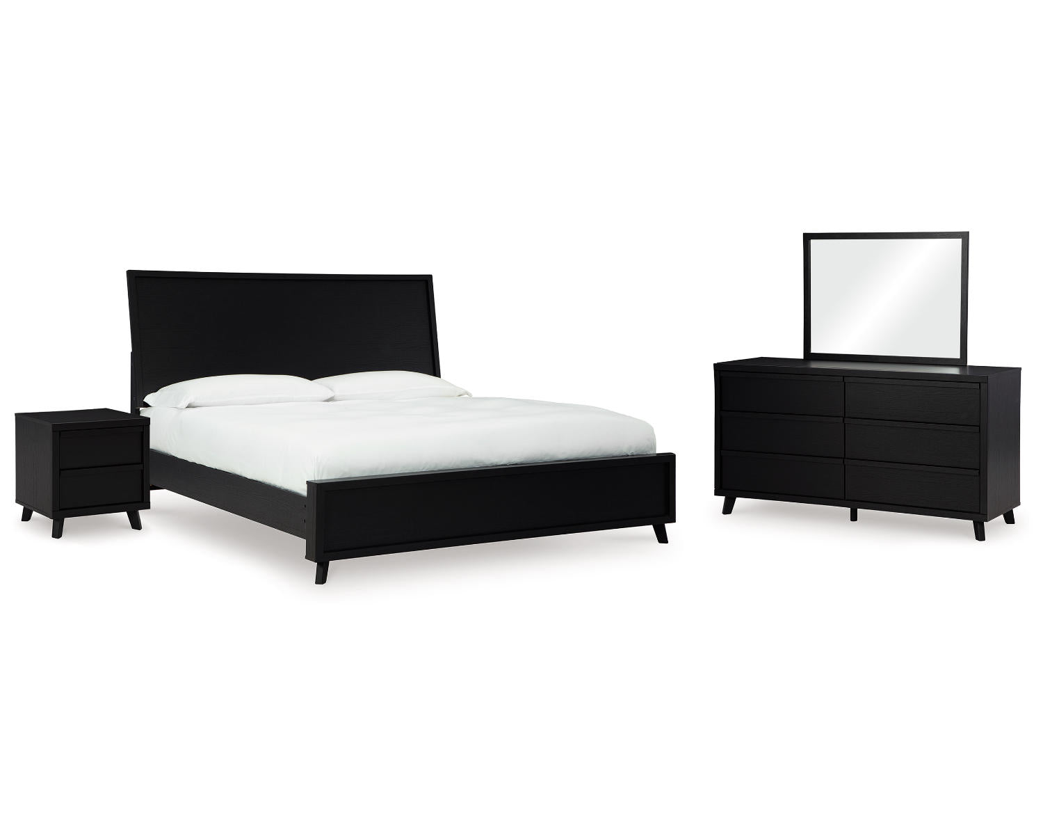 Danziar King Panel Bed, Dresser, Mirror and Nightstand