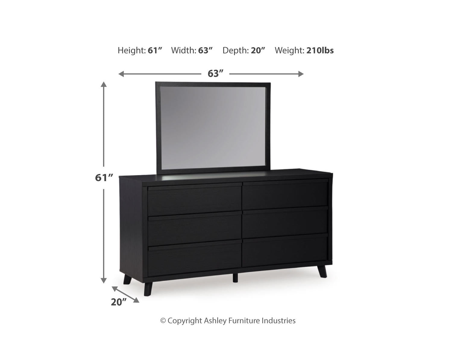 Danziar King Panel Bed, Dresser, Mirror and Nightstand