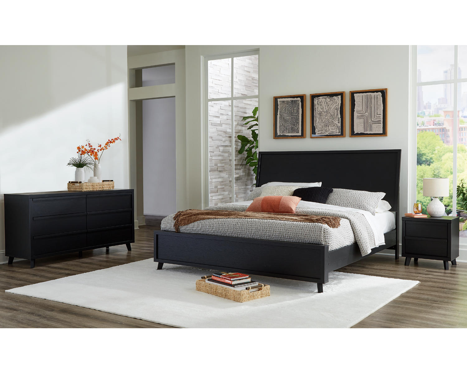 Danziar King Panel Bed, Dresser and Nightstand