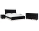 Cama King Danziar con paneles, cómoda y dos mesitas de noche