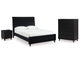 Cama Queen con paneles, cómoda y mesita de noche Danziar