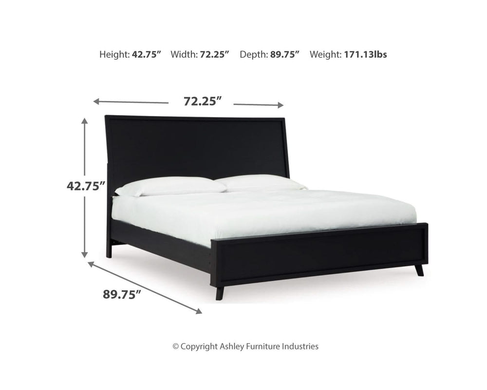 Cama Queen con paneles, cómoda y mesita de noche Danziar
