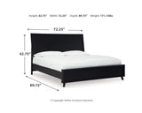 Cama Queen con paneles, cómoda y mesita de noche Danziar
