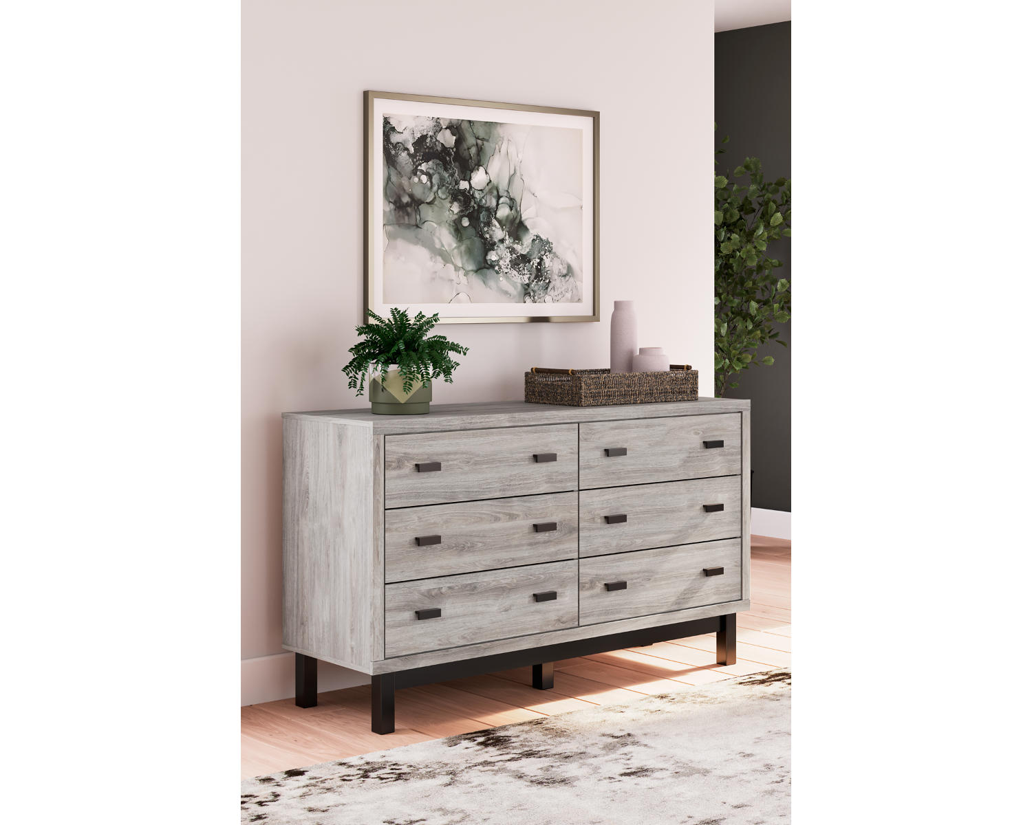 Vessalli King Panel Bed, Dresser and Mirror